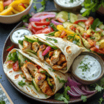 Chicken Shawarma Wraps with Garlic Yogurt Sauce