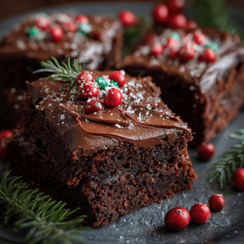 Christmas Brownies with Chocolate Frosting