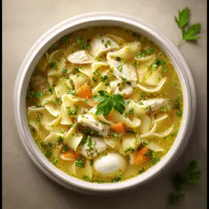 Classic Chicken Noodle Soup with Egg Noodles