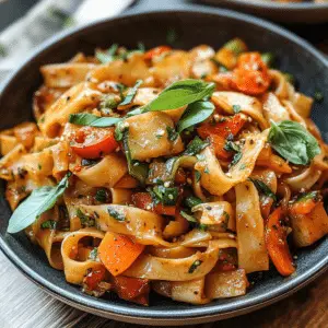 Drunken Noodles with Fresh Veggies and Basil