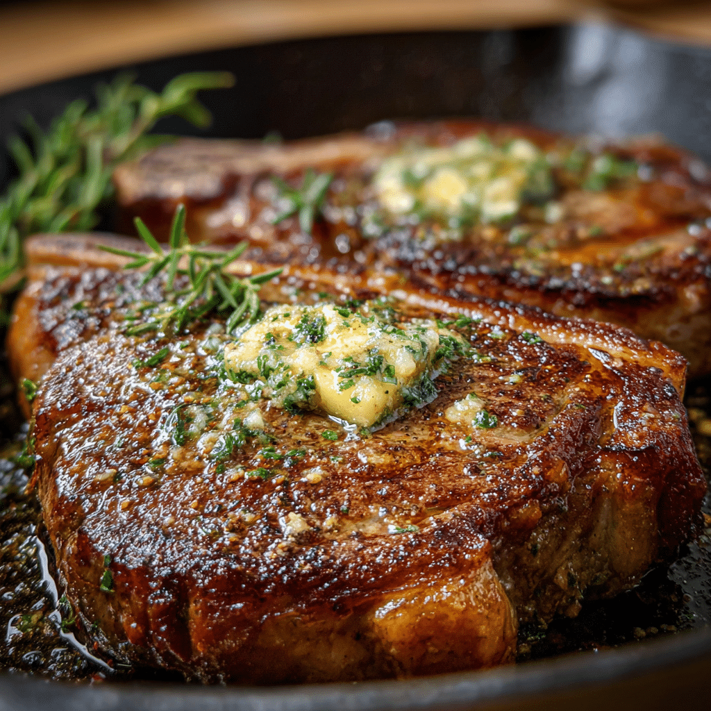 Garlic Herb Butter Ribeye Steak