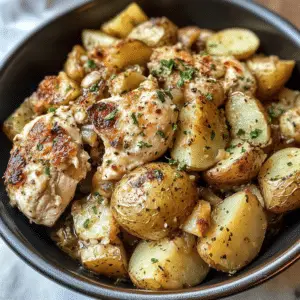 Garlic Parmesan Crockpot Chicken and Potatoes