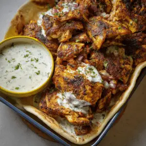 Homemade Chicken Shawarma with Creamy Garlic Sauce