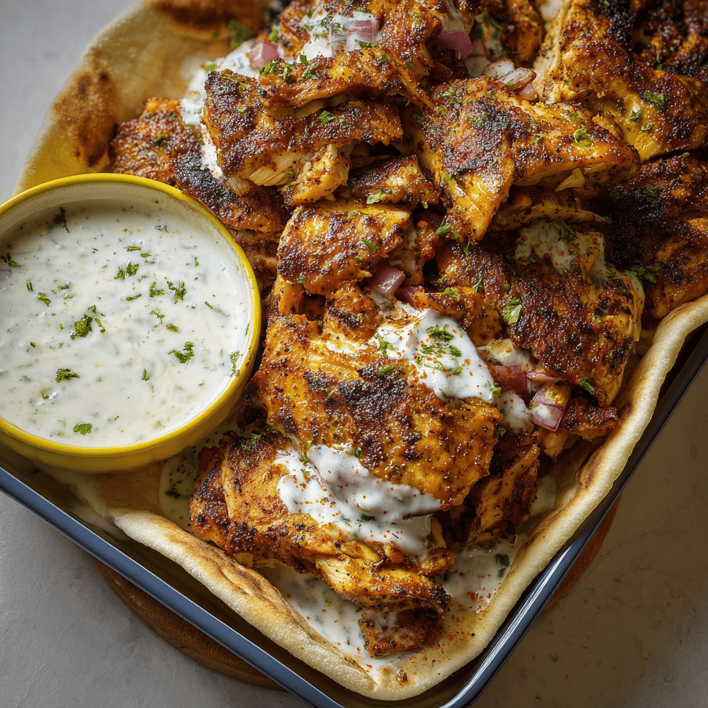 Homemade Chicken Shawarma with Creamy Garlic Sauce