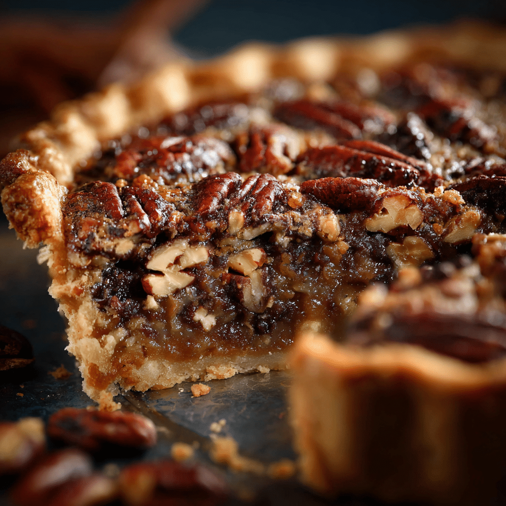Kentucky Pecan Pie with Chocolate and Nuts