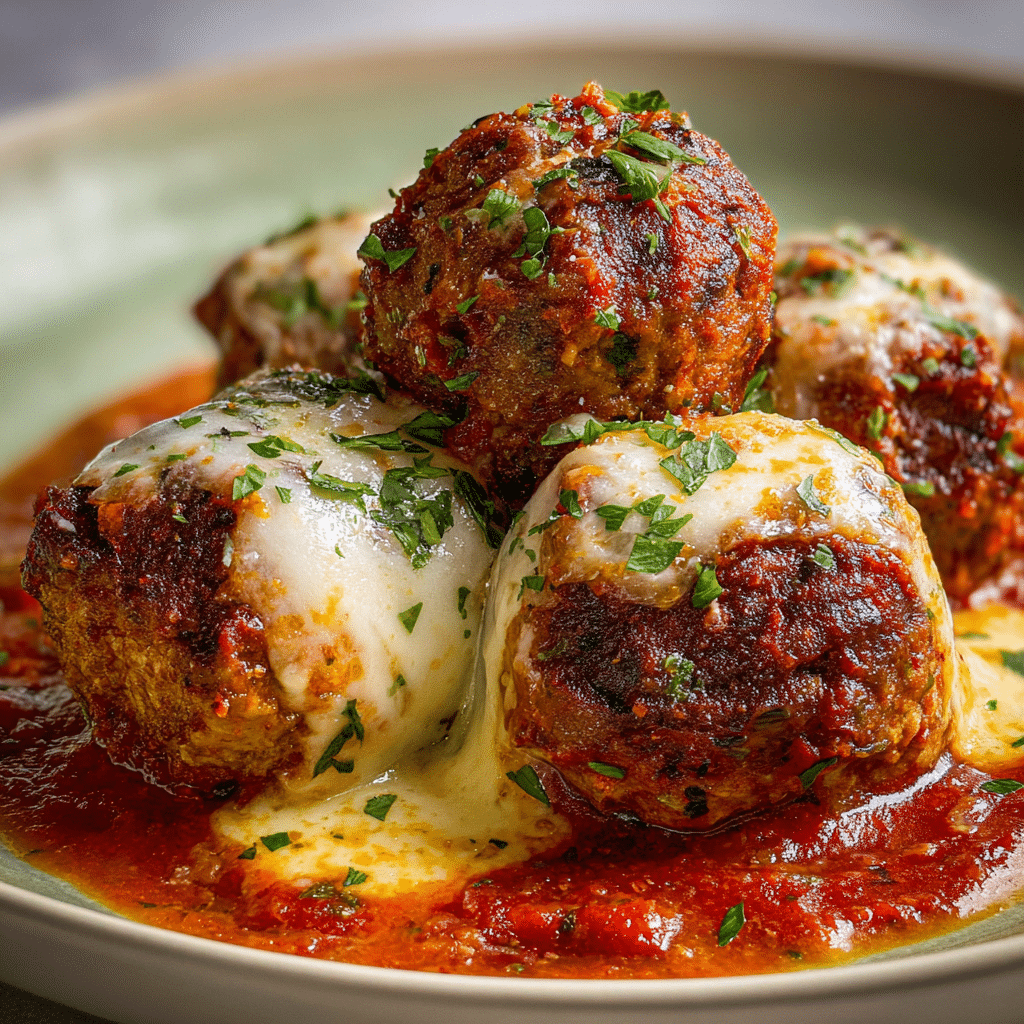 Mozzarella Stuffed Meatballs