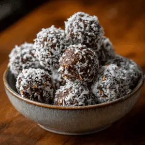 No Bake Chocolate Coconut Date Balls