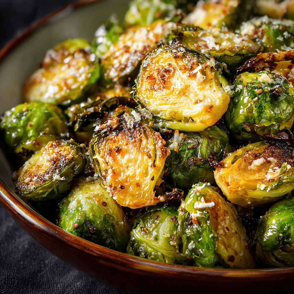 Parmesan Garlic Roasted Brussels Sprouts