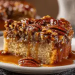 Pecan Pie Cake with Maple Caramel Topping