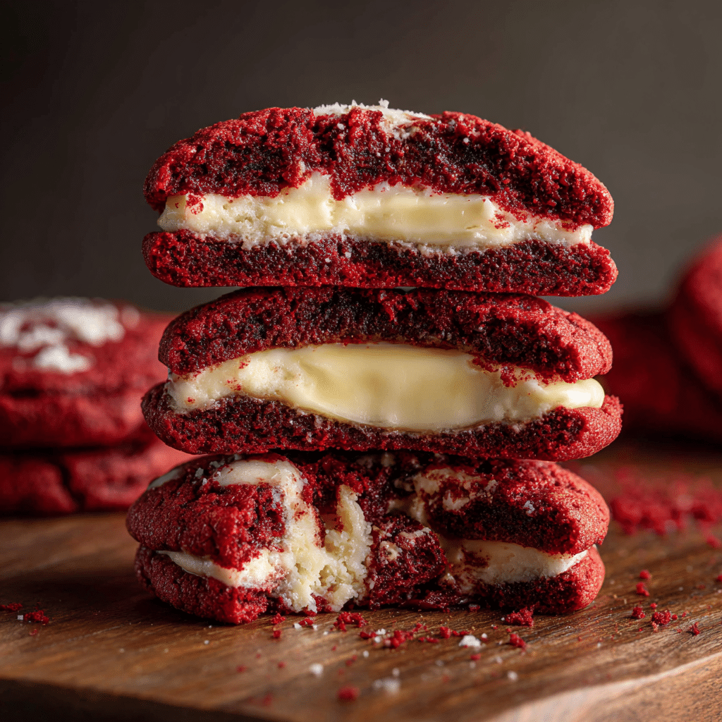 Red Velvet Cheesecake Stuffed Cookies