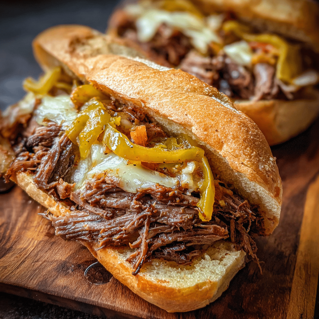 Slow Cooker Italian Beef Sandwiches