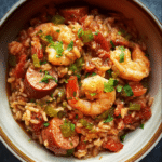 Slow Cooker Jambalaya with Sausage and Shrimp