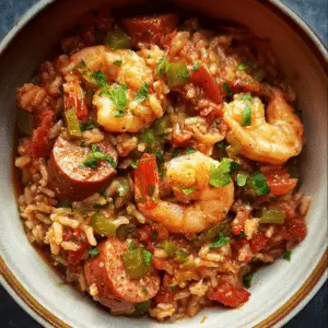 Slow Cooker Jambalaya with Sausage and Shrimp
