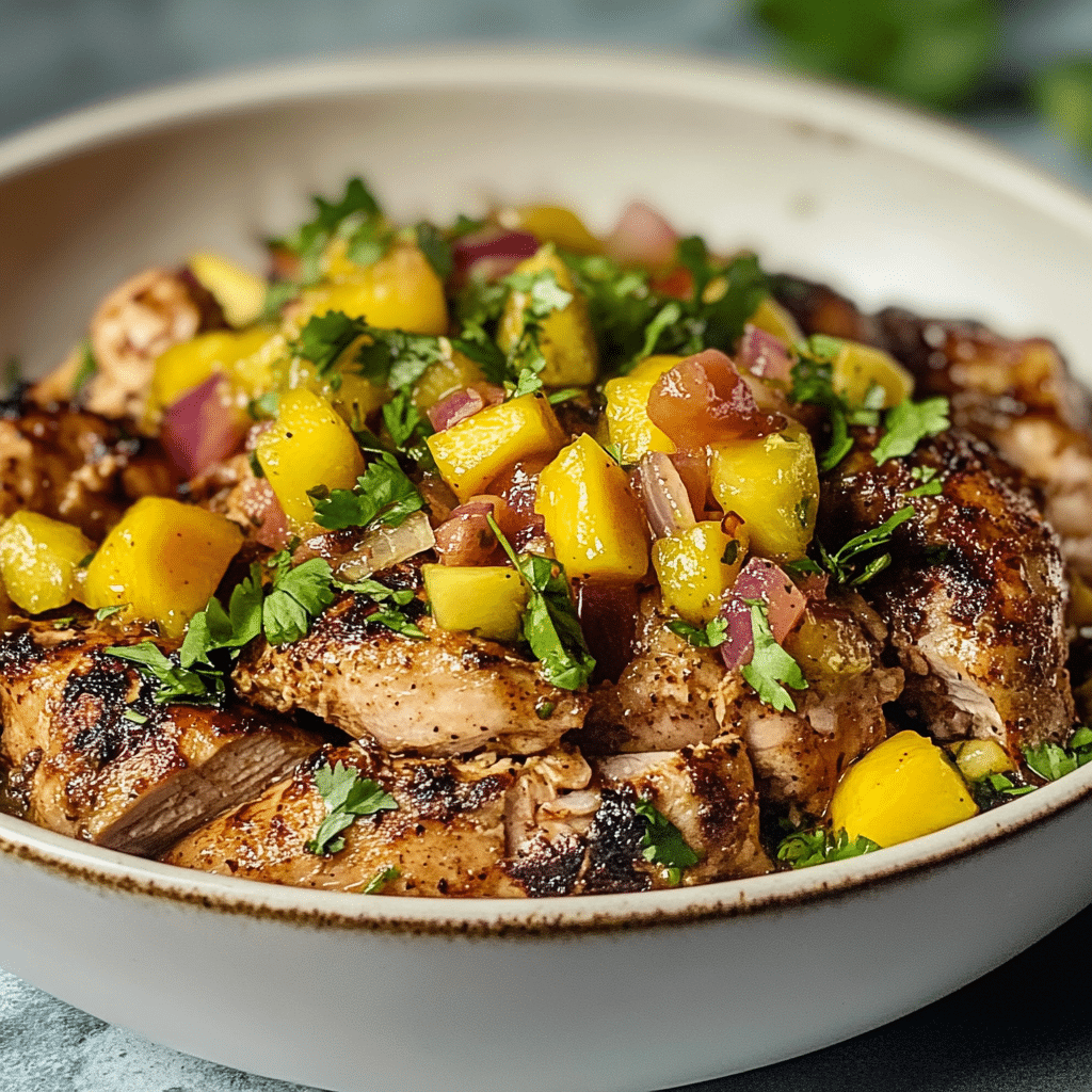 Slow Cooker Jerk Chicken with Mango Salsa