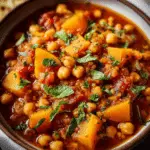 Slow Cooker Moroccan Chickpea Stew with Butternut Squash