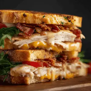 Cheddar and Bacon Turkey Melt Sandwich