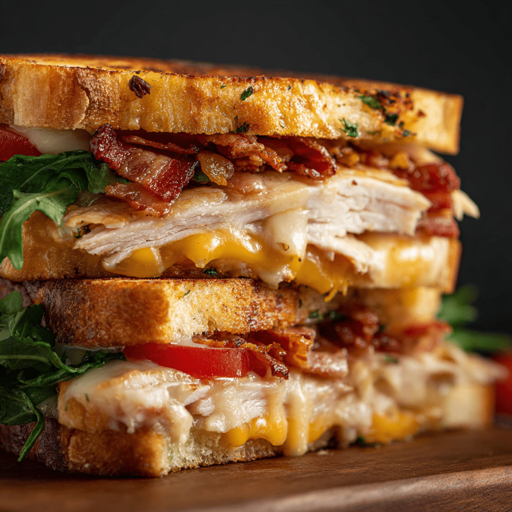 Cheddar and Bacon Turkey Melt Sandwich
