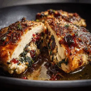 Cranberry and Spinach Stuffed Chicken Breasts