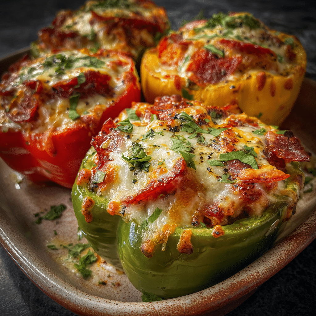 Creamy Pizza Stuffed Peppers