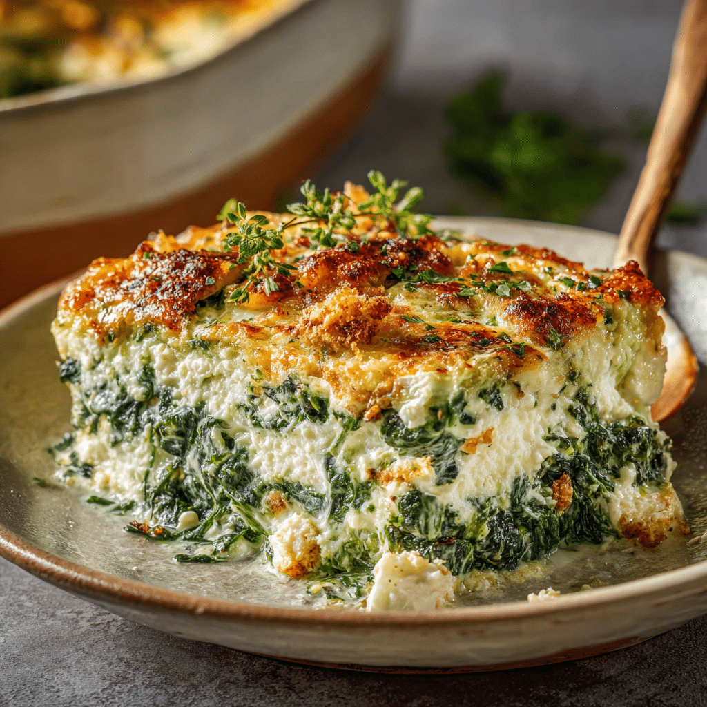 Creamy Spinach and Cottage Cheese Casserole