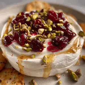Creamy Whipped Brie with Cranberry & Pistachios