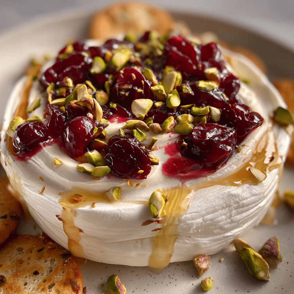 Creamy Whipped Brie with Cranberry & Pistachios
