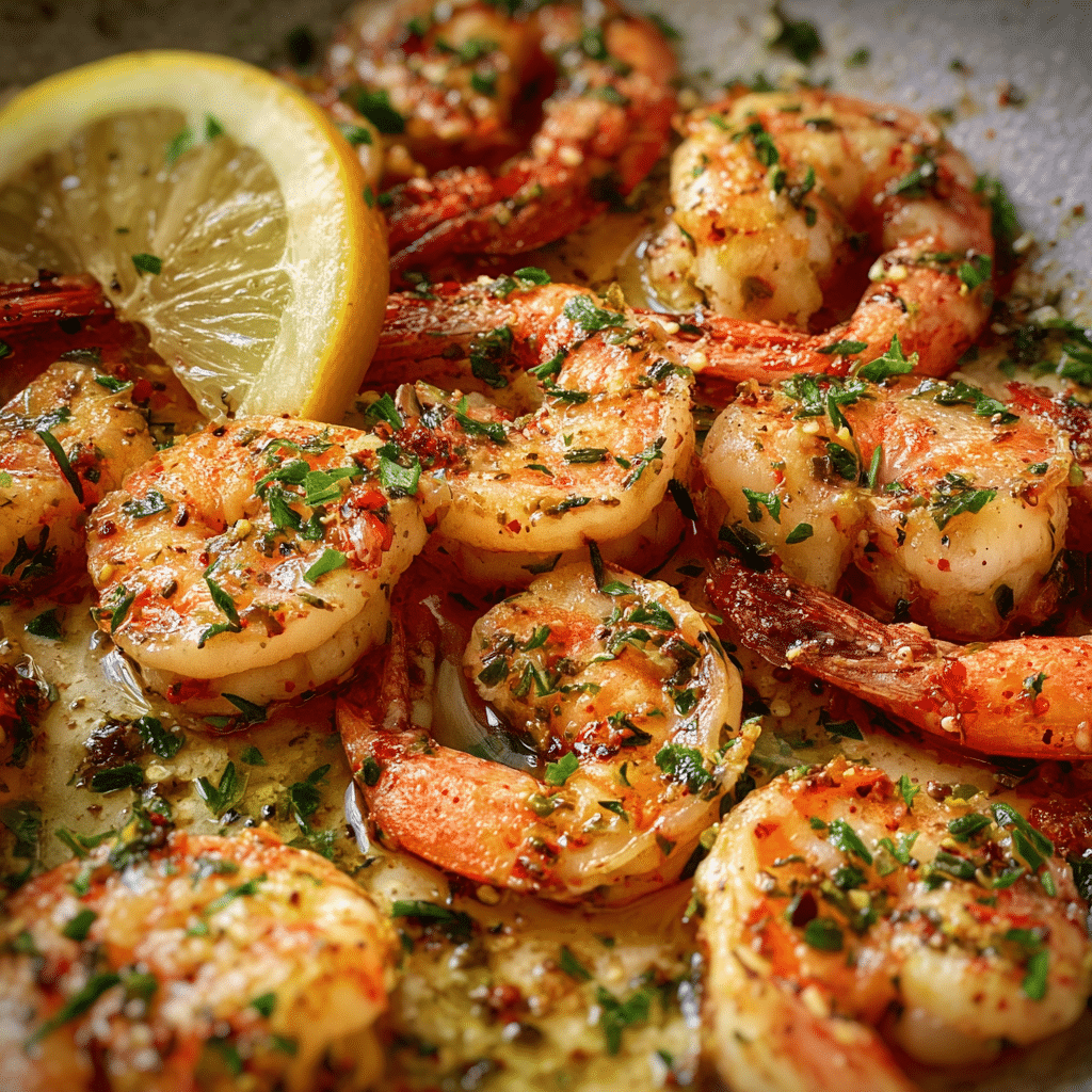 Garlic Herb Butter Shrimp with Lemon
