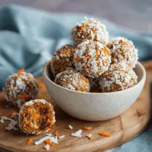 Healthy No-Bake Carrot Cake Energy Bites