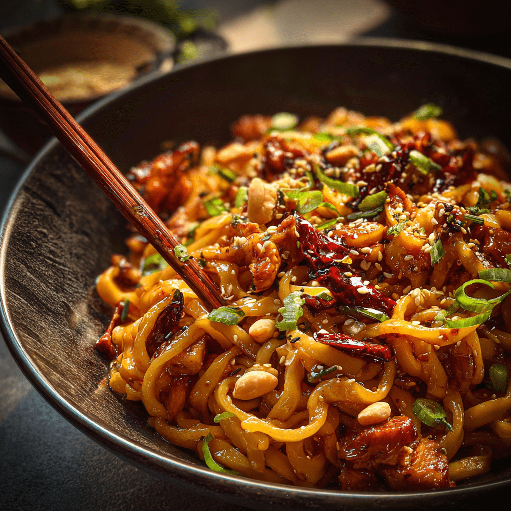 Kung Pao Chicken Noodles