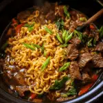 Slow Cooker Beef Ramen Noodles