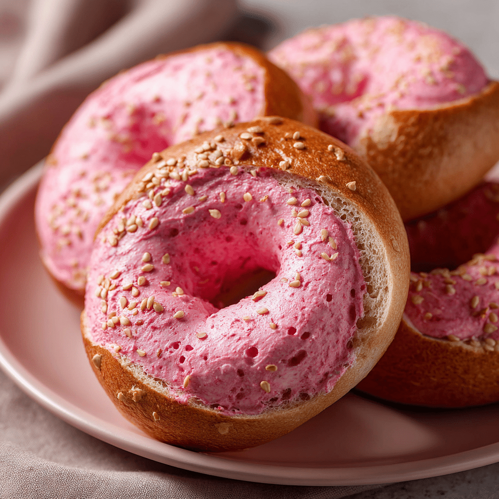 Strawberry Cottage Cheese Bagels