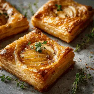 Upside Down Apple and Brie Puff Pastry Tarts