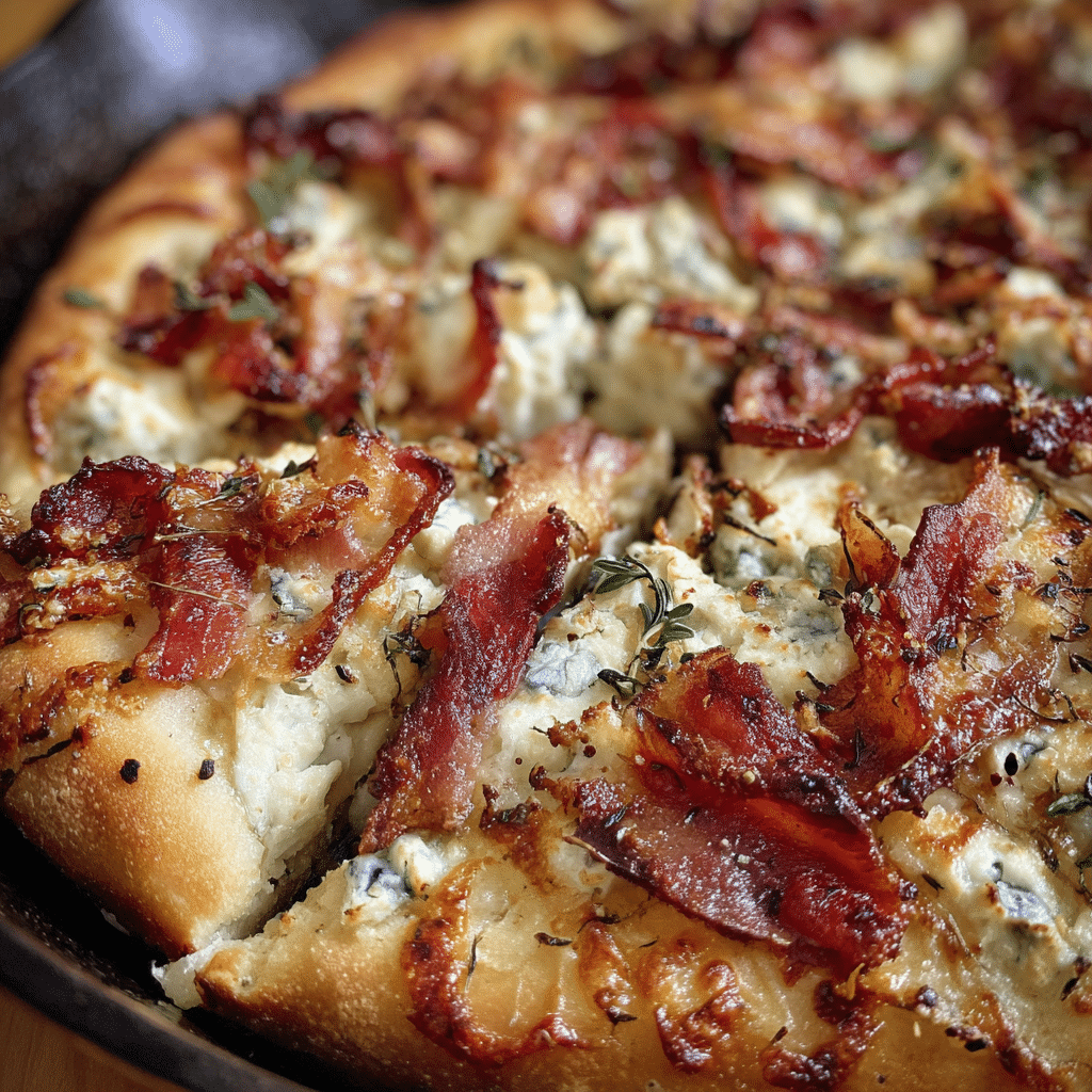 Blue Cheese and Bacon Pizza