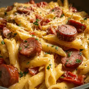 Cheesy Kielbasa Pasta