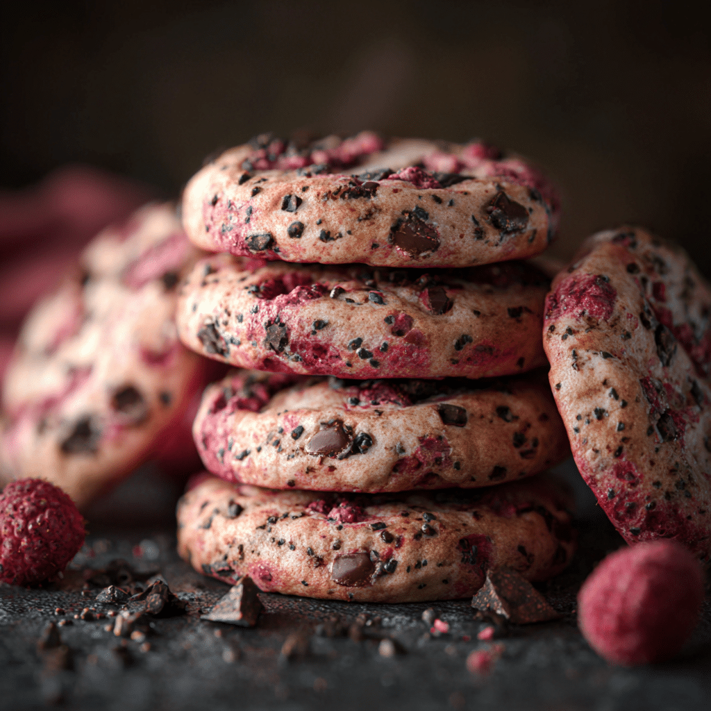 Chocolate Chip Biscuits with Raspberry Cream