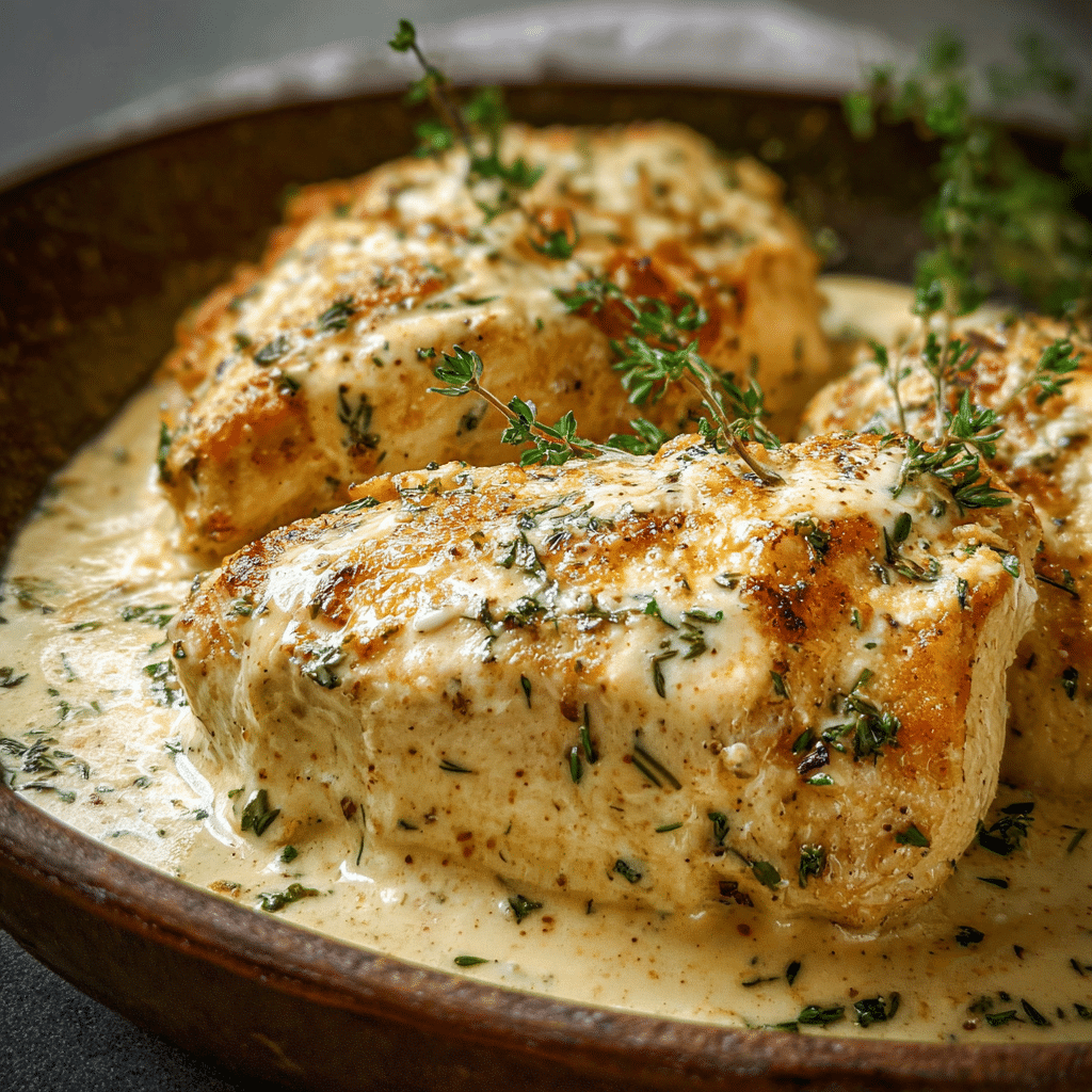 Cream Cheese Chicken with Garlic and Italian Herbs