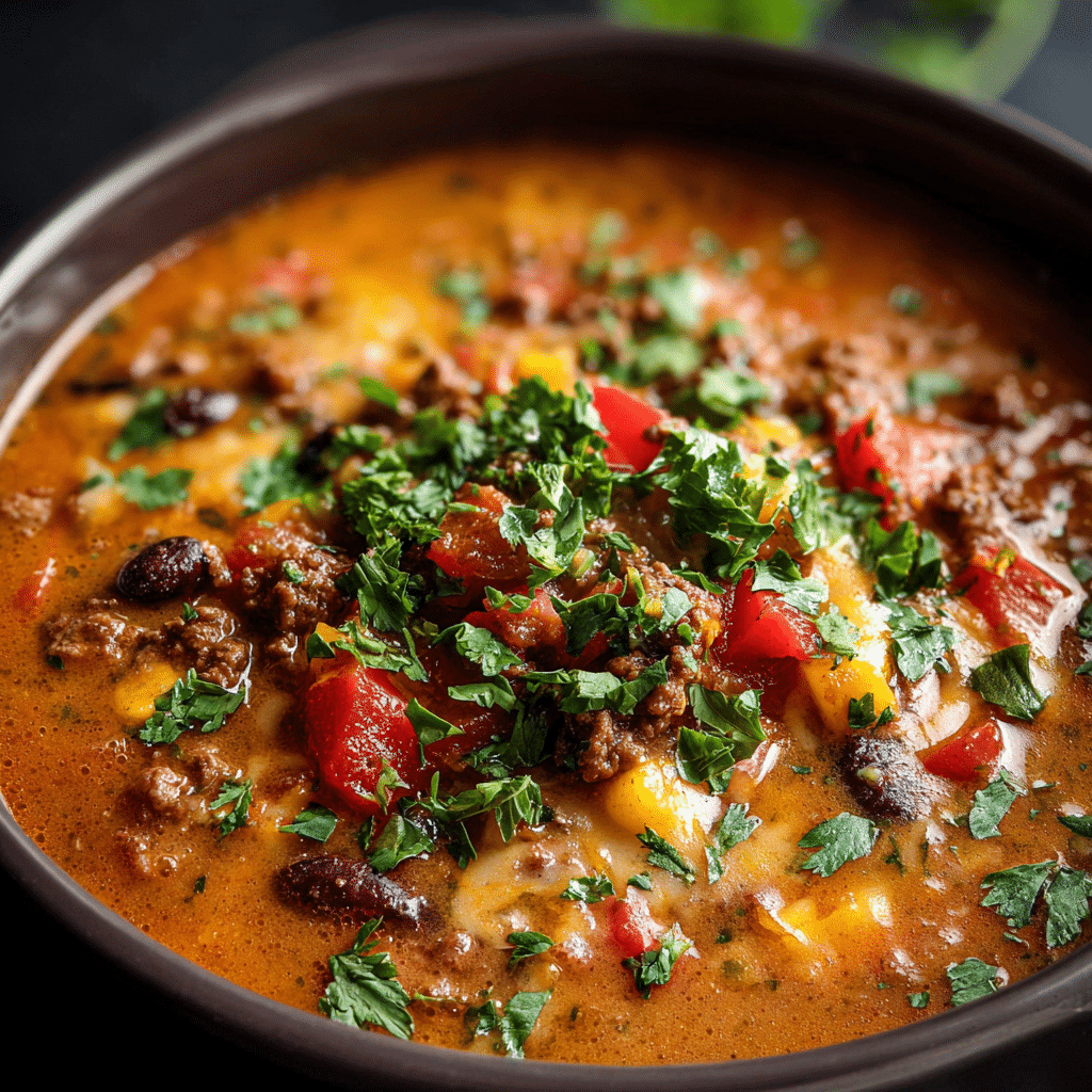 Crockpot Spicy Queso Beef Chili