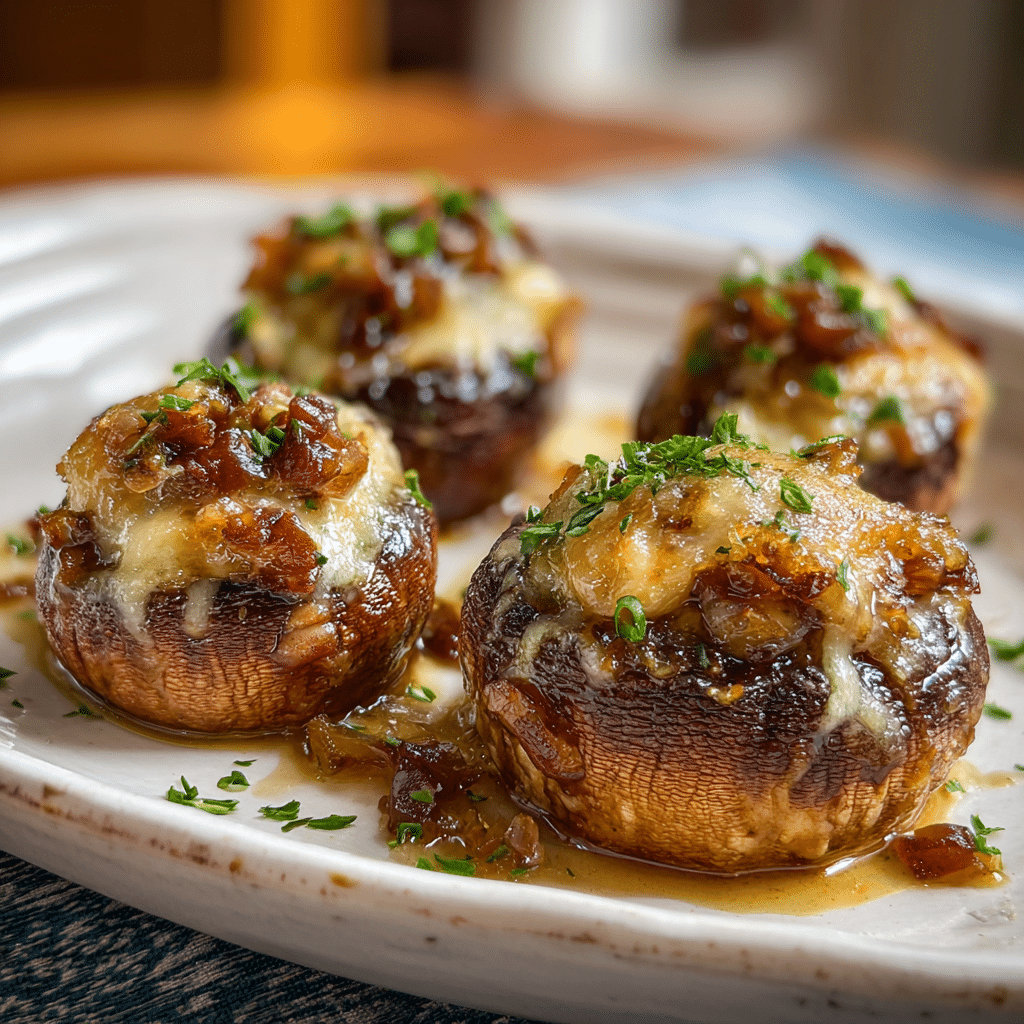 French Onion Soup Stuffed Mushrooms