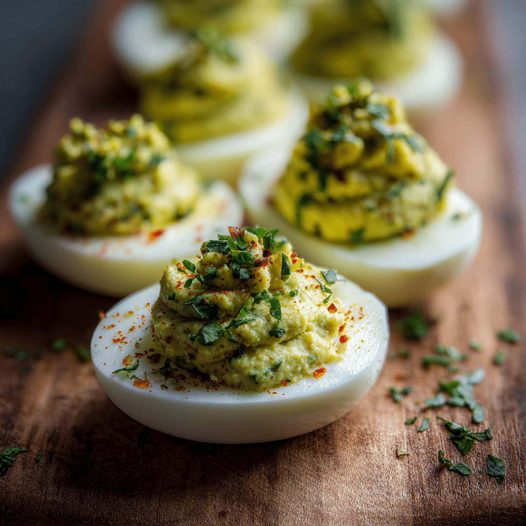 Green Olive Deviled Eggs