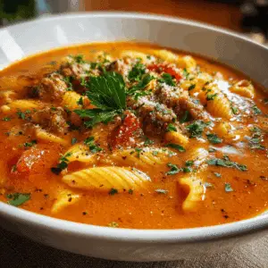 Italian Sausage Soup with Tomato Pasta