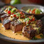 Mexican Spiced Steaks with Chile Con Queso