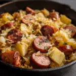 Skillet Kielbasa with Sauerkraut and Potatoes