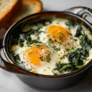 Spinach and Baked Eggs