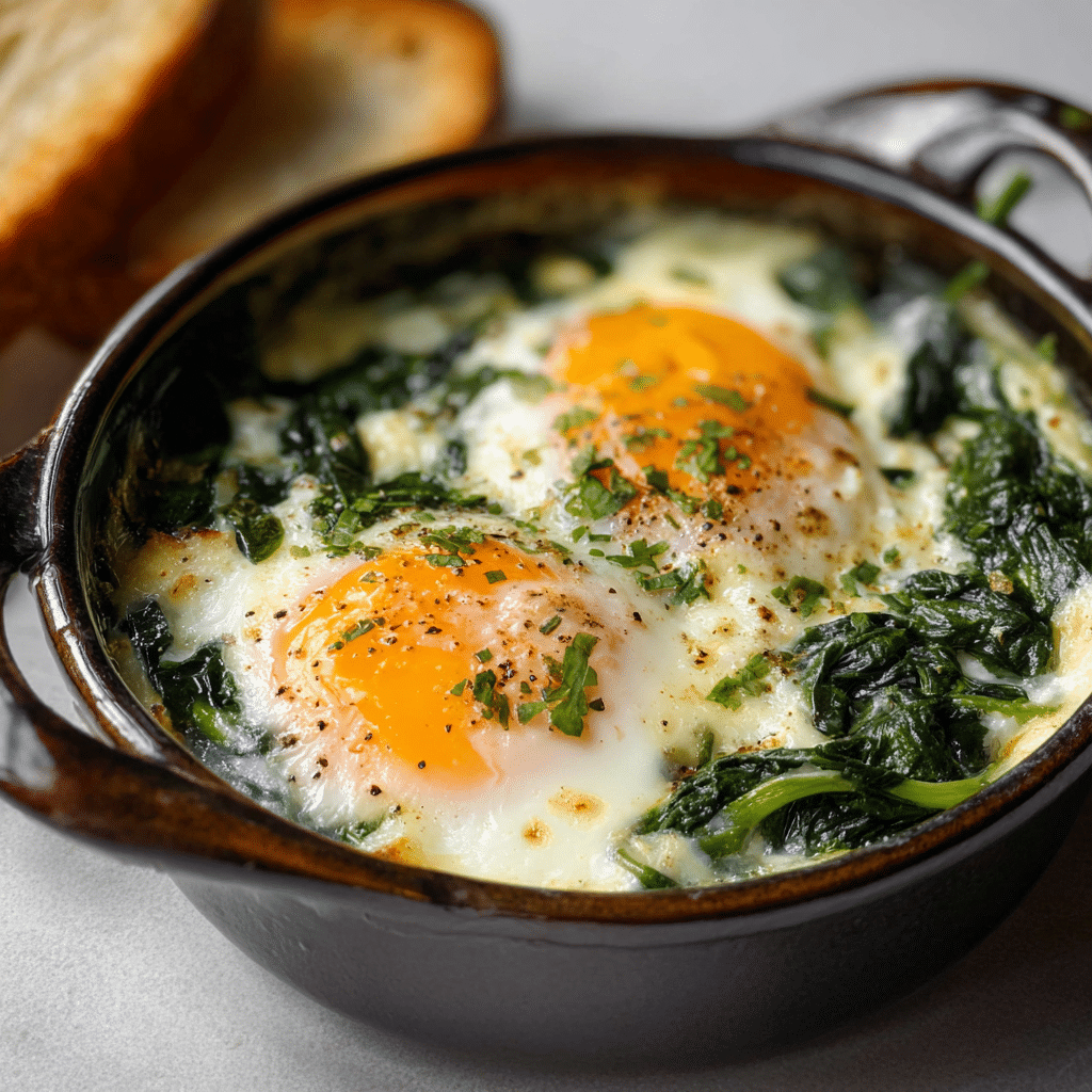 Spinach and Baked Eggs