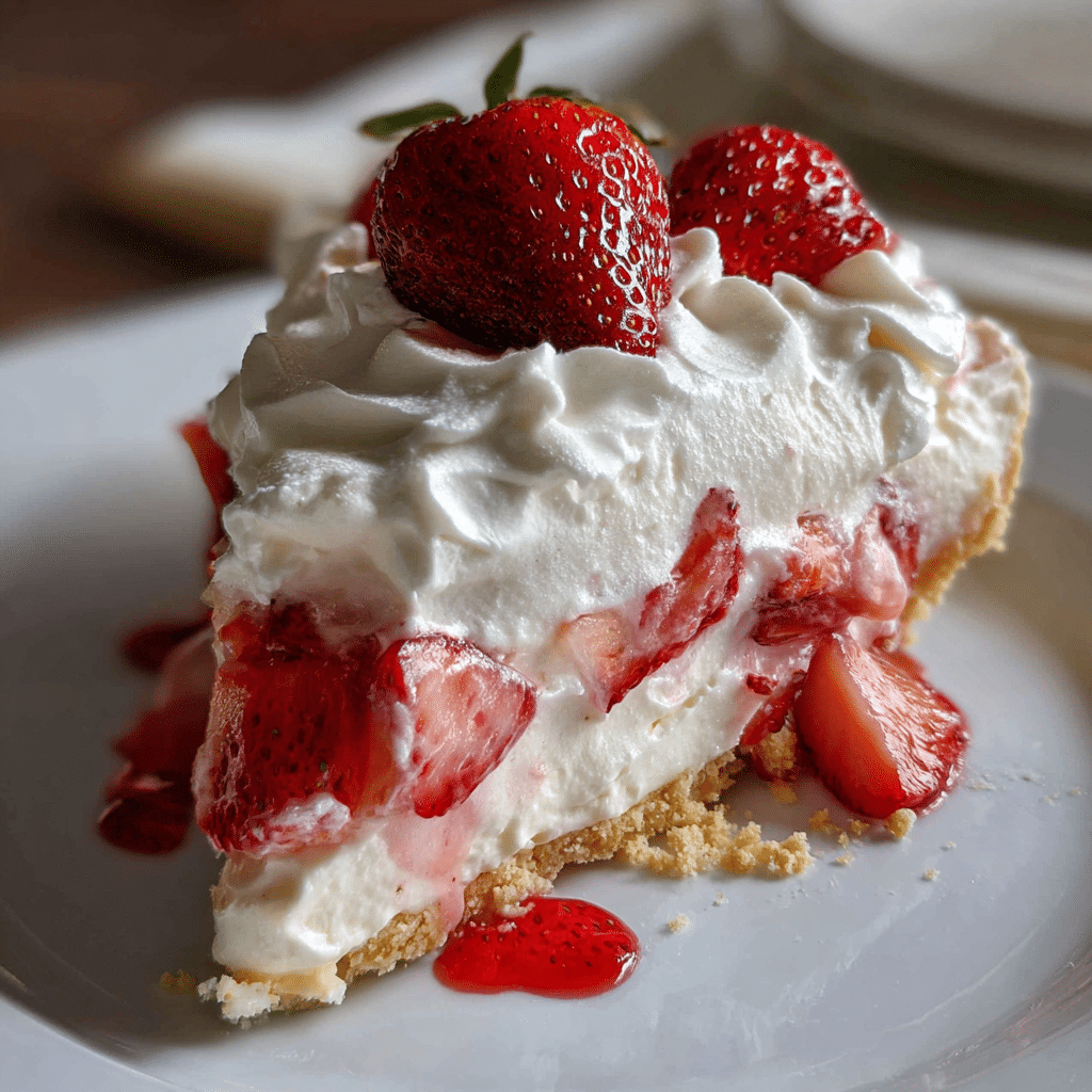 Strawberry Cream Angel Pie