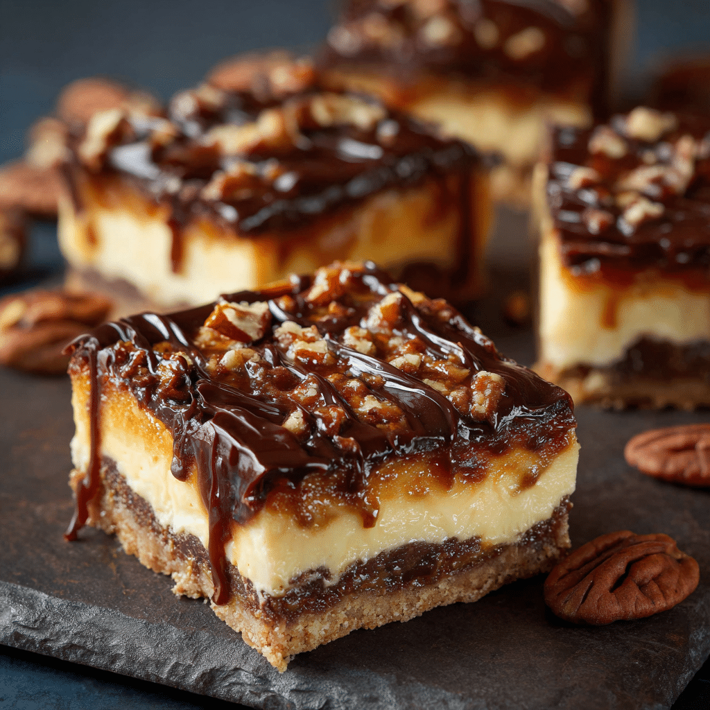 Turtle Cheesecake Bars