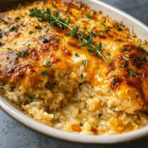 Cheesy Chicken Rice Bake