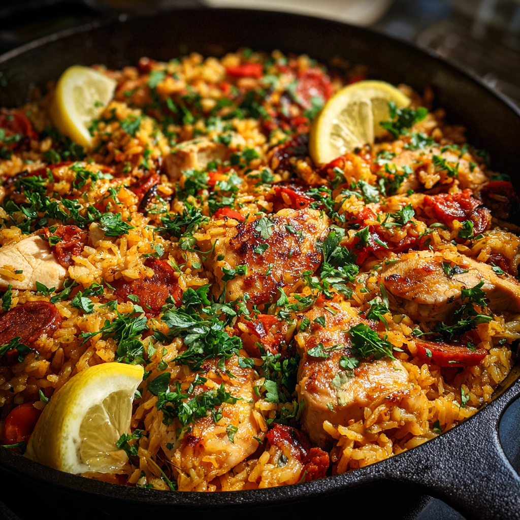 Chicken & Chorizo Rice Skillet