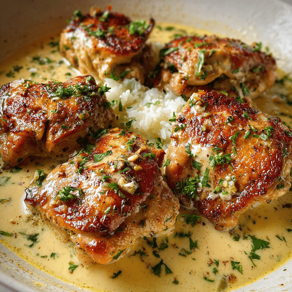 Creamy Garlic Butter Chicken Thighs