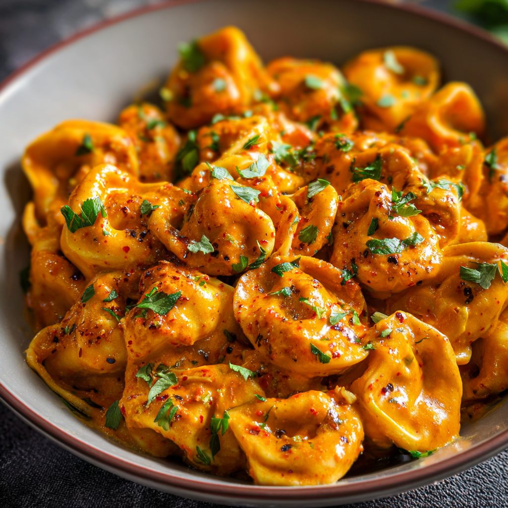Creamy Roasted Red Pepper Tortellini